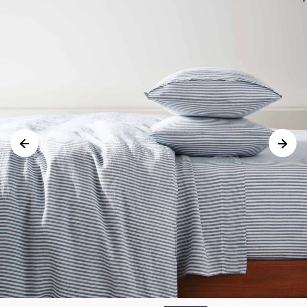Brooklinen Striped Charcoal Linen Duvet Cover King Size